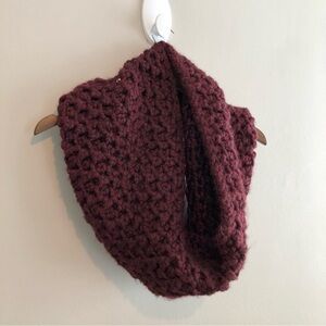 Lil Fox Shoppe Soft Thick Comfy Knit Winter Cowl Neck Infinity Scarf Maroon